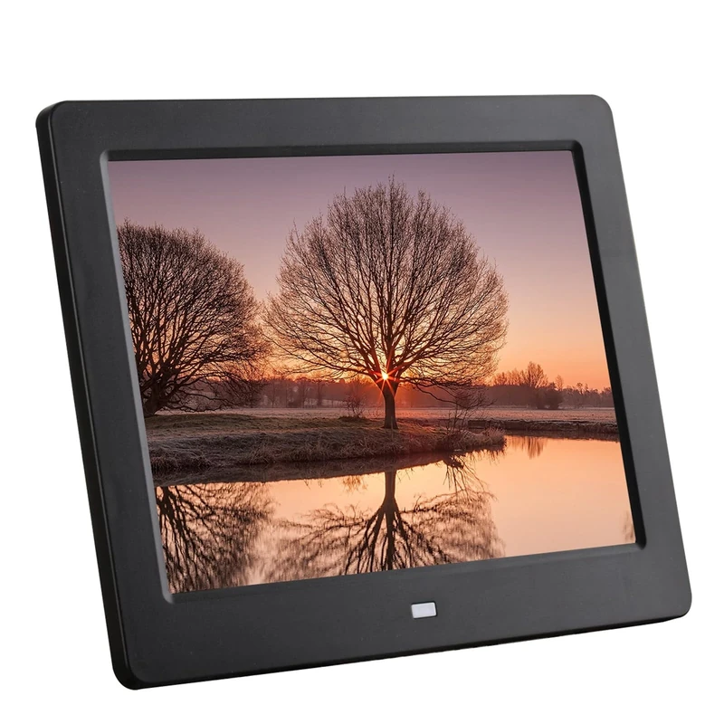 RUIRUME 8 Inch 4:3 Square Digital Photo Frame Display Photos Music Video Player Calendar Auto On/Off Timer (Color : Black)