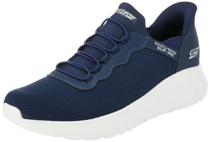 Skechers Bobs Squad Chaos - Daily Hype Hands Free Slip-Ins, Navy, 6 UK Wide