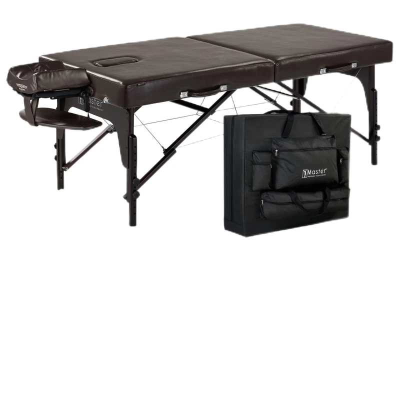 Master Massage Supreme 71cm Extra Wide Portable Massage Table, Supreme LX SPA Salon Facial Beauty Bed Massage Couch, Easy Set Up, 7.6cm Thick of Memory Foam, PU Upholstery (Coffee)