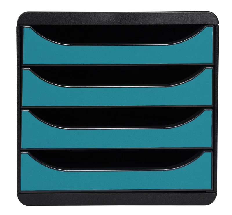 Exacompta - SKU 31034D - 1 Skandi Big Box Filing Module 4 Drawers - Pacific Blue