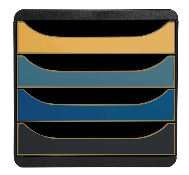 Exacompta - Ref 310505D - 1 Big Box 4 drawer file module Neo Deco - 4 assorted colours