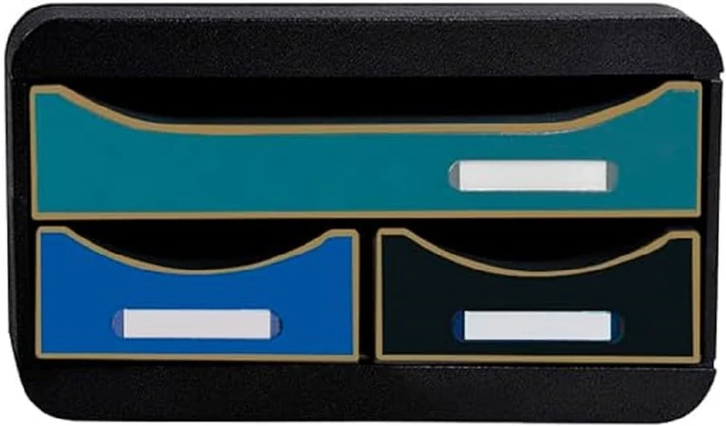 Exacompta - Ref 311505D - 1 Neo Deco Small Box 3 Drawer Filing Module - 3 Assorted Colours