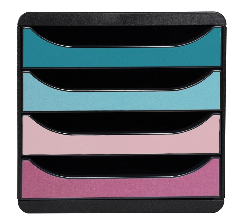 Exacompta - Ref 310606D - Skandi BIG-BOX filing module - 4-drawer cabinet for A4+ documents - External dimensions: Depth 34.7 x Width 27.8 x Height 26.7 cm