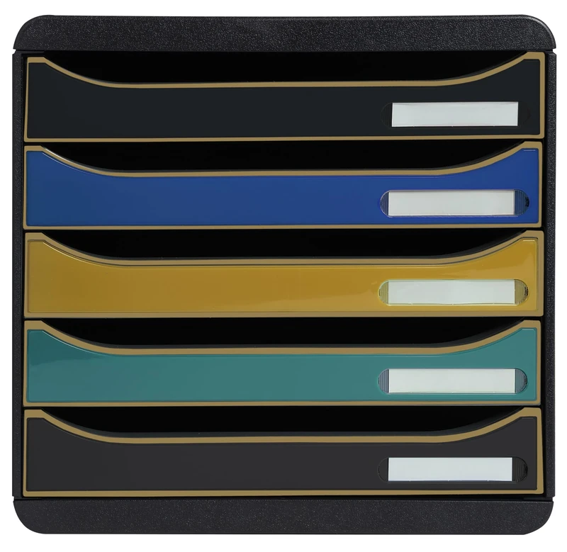 Exacompta - Ref 309505D - 1 Big Box Plus 5 Drawers Neo Deco Filing Module - 5 Assorted Colours