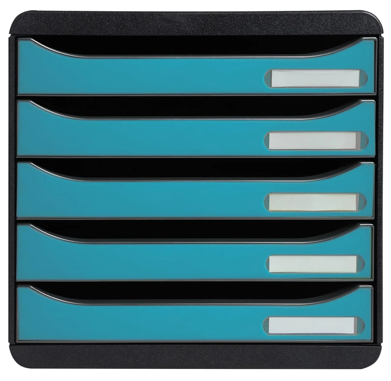 Exacompta - SKU 30934D - 1 Skandi Big Box Plus 5 Drawer Filing Module - Pacific Blue