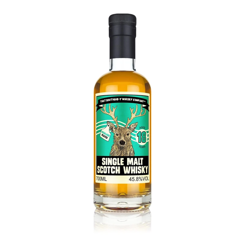 That Boutique-y Whisky Company Highland Peated 18 Year Old Whisky, 70cl - 45.8 Percent ABV Single Malt Scotch Whisky - Handcrafted in Small Batches and Non-Chill Filtered