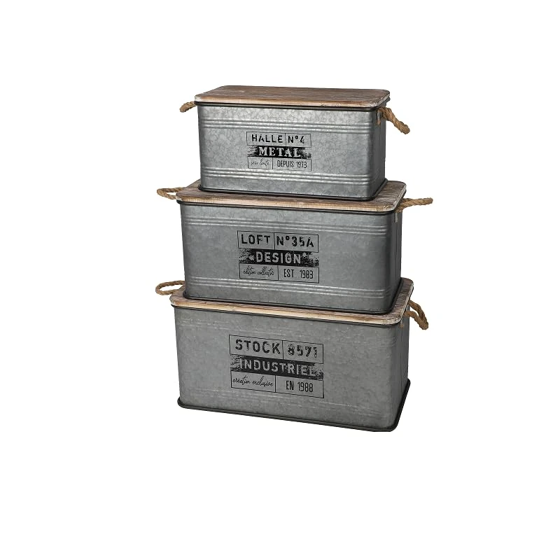 Urban living LOFT & METAL METAL BOX X3 S:51X27X27CM M:62X32X31CM L:68X35X35CM