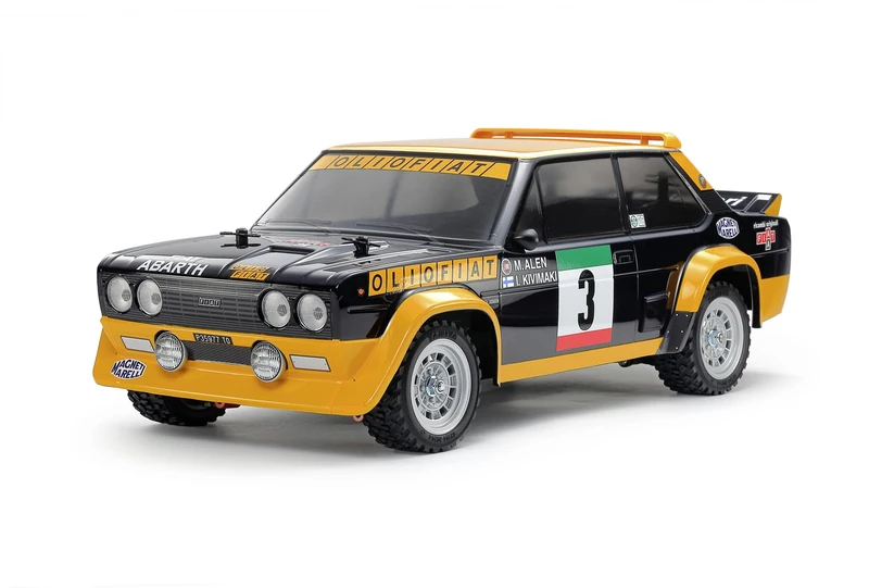 TAMIYA 58723 1:10 RC Fiat 131 Abarth Olio Fiat MF-01X - Remote Controlled Car, Vehicle, Model Building, Assembly, Hobby, RC Kit, Unpainted