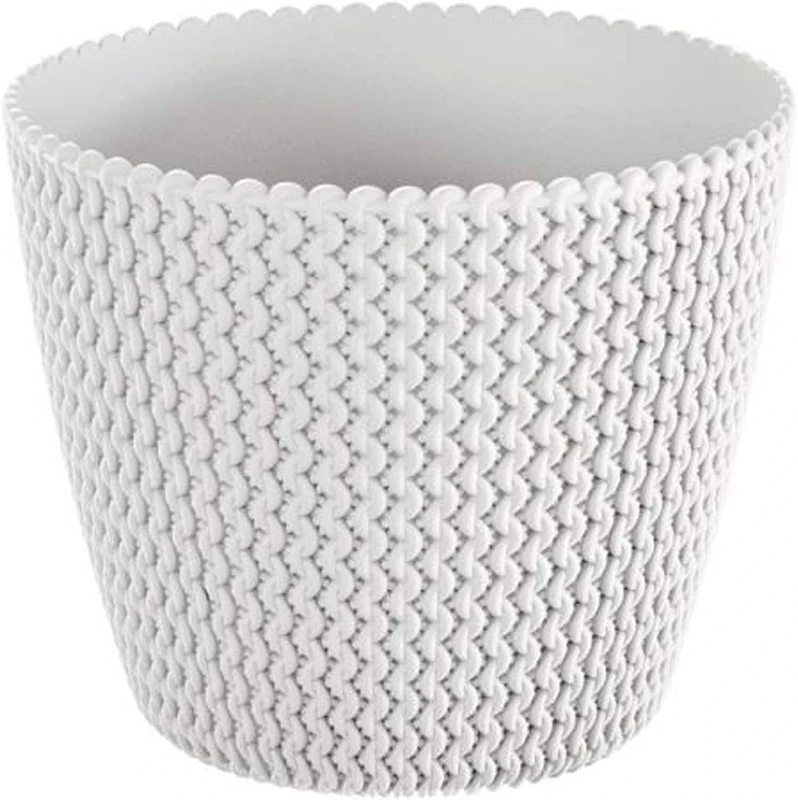 B2C Plant Pots Indoor Outdoor Plastic Flowerpot 13cm to 40cm Small Medium Large Splofy 6 Colours (16cm, White)