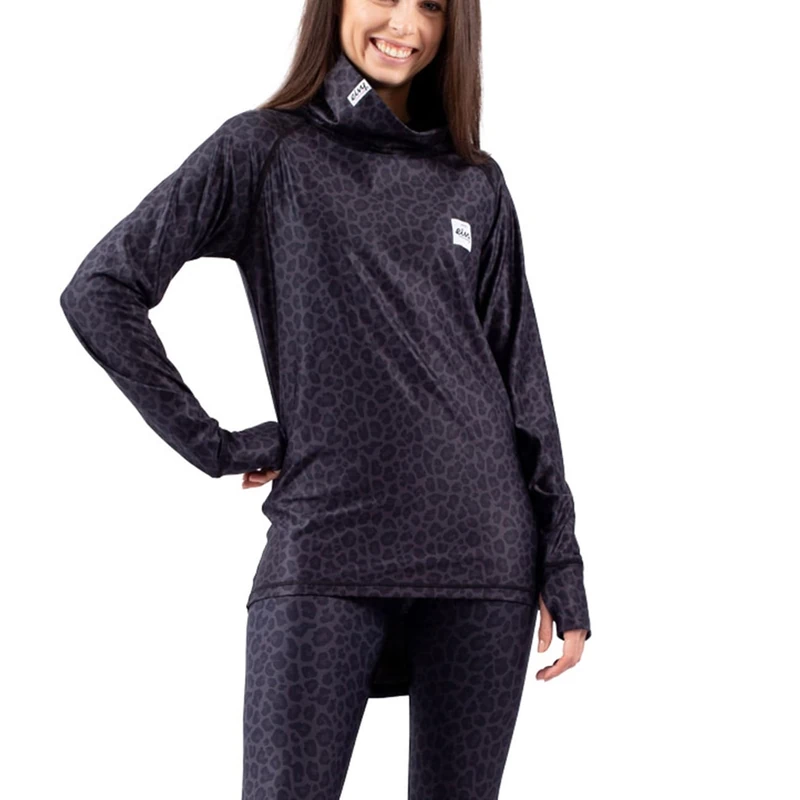 Eivy Women's Icecold Top Yoga Shirt, Black Leopard, XXL