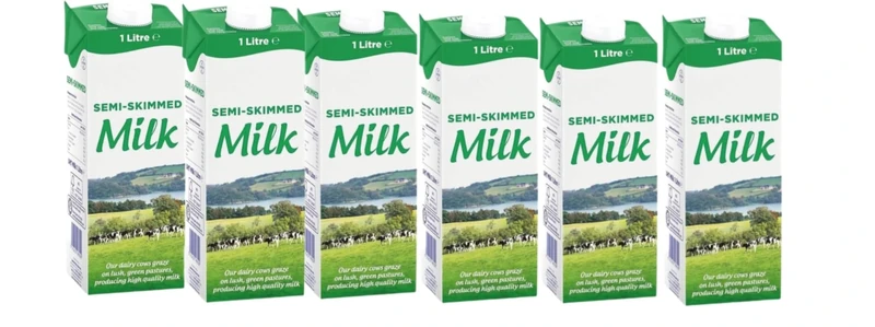 Lakkeland Dairies Semi-Skimmed Milk | 6 Pack of 1Ltr l | Long Life | Delicious & High in Protein