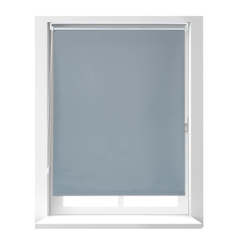 Relaxdays Blackout Blind, Thermal Roller Curtain, No Drill, Attach with Clamps, 100x160cm Length, 95cm Width, PVC, Grey, 160 x 100 x 6.5 cm