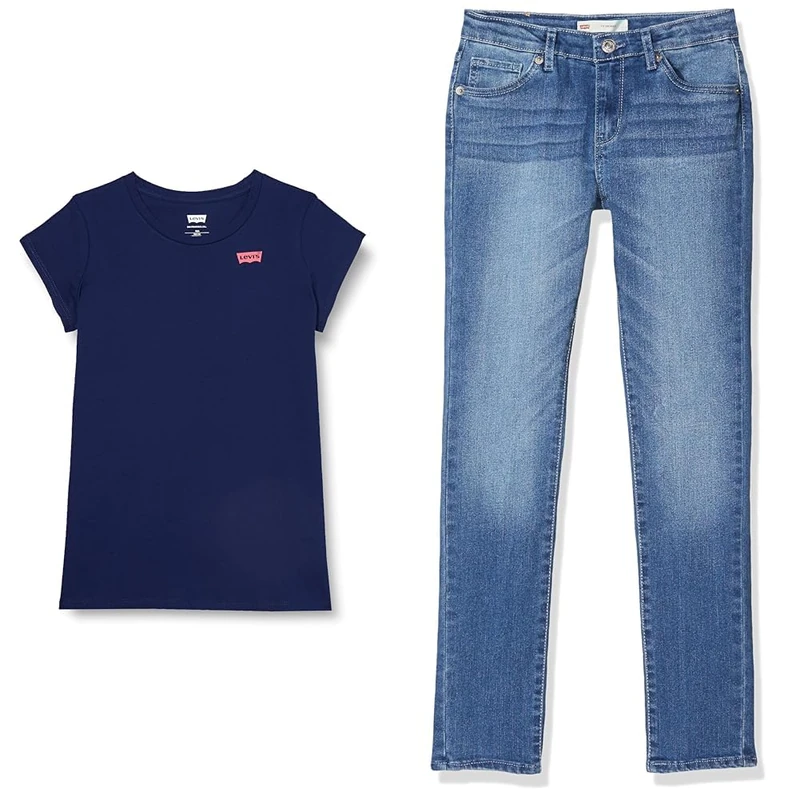 Levi's Kids LVG S/S Batwing Tee and 711 Skinny Jean