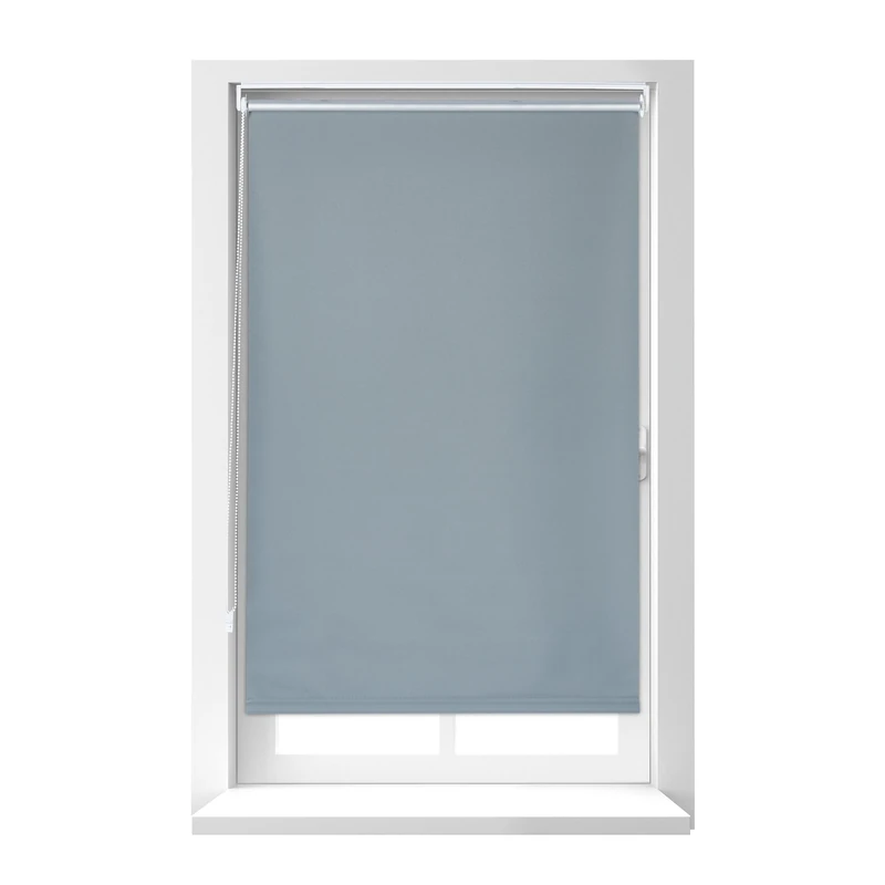 Relaxdays Blackout Blind, Thermal Roller Curtain, No Drill, Attach with Clamps, 80x160cm Length, 76cm Width, PVC, Grey, 160 x 80 x 6.5 cm