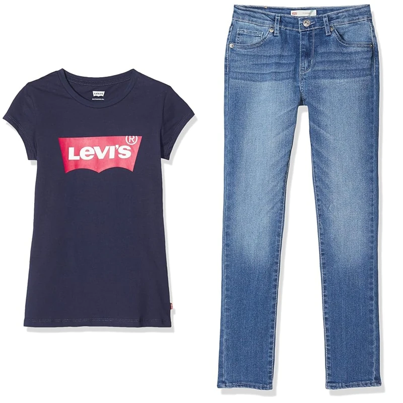 Levi's Kids LVG S/S Batwing Tee and 711 Skinny Jean