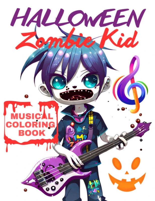 Halloween Xombie Kid: Musical Coloring Book