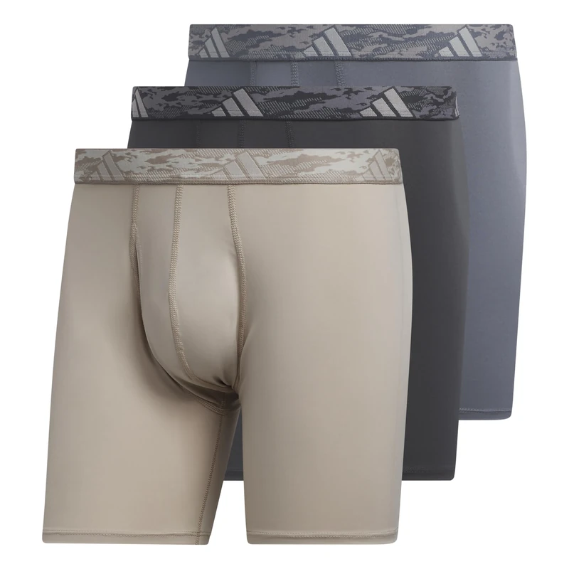 adidas Men's Microfiber 3-Pack Boxer Brief, Wonder Beige/Carbon Grey/Onix Grey, M