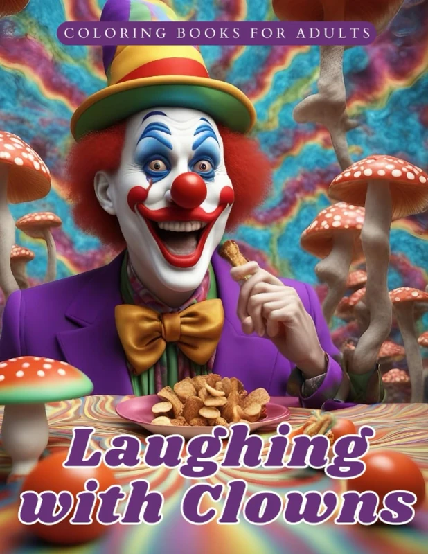 Laughing with Clowns: A 3D Coloring Book for Adults: Suitable for gifting - Image 1