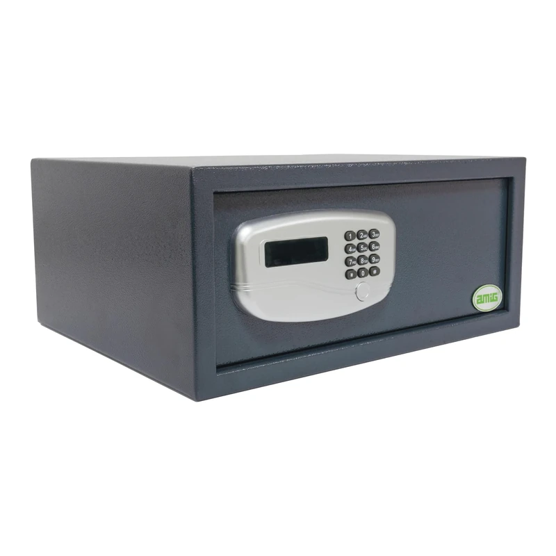 Amig - Safe with LED Display | With Motorised Electronic Opening System | Safe for Storing Money or Valuables | Box for Hotel, Apartment or Office | 43 x 37 x 20 cm