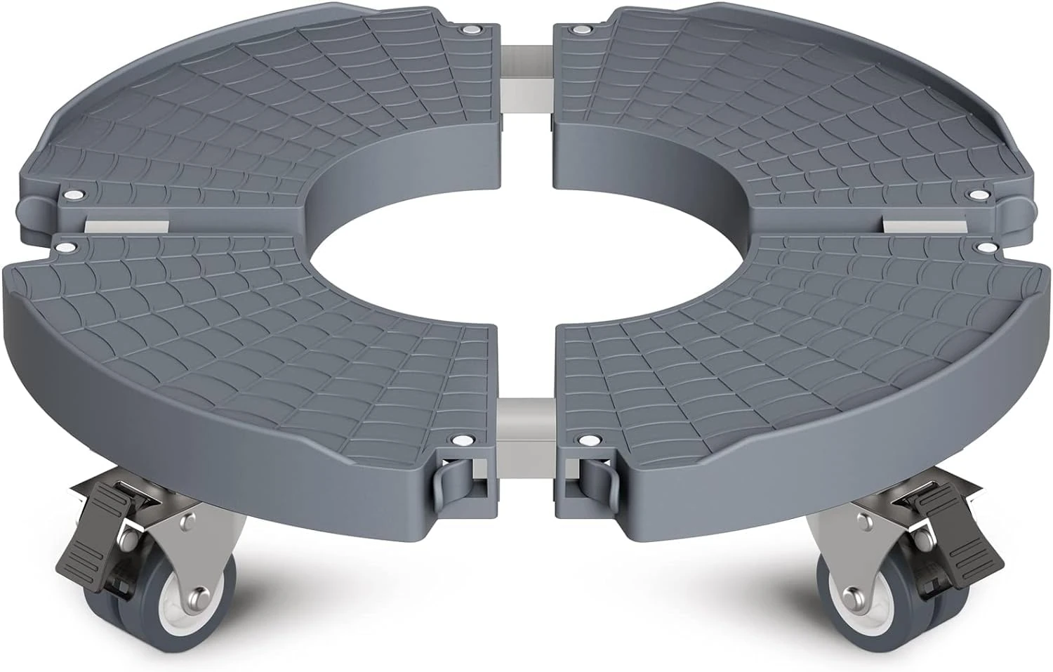 WELDUN Plant Caddy with Wheels Heavy Duty, Adjustable Ø 40-57 cm Plant Stand with Lockable Caster 200KG, Rolling Plant Roller for Indoor Outdoor Large Planter, Garden Flower Pot, 1 Pack, Grey