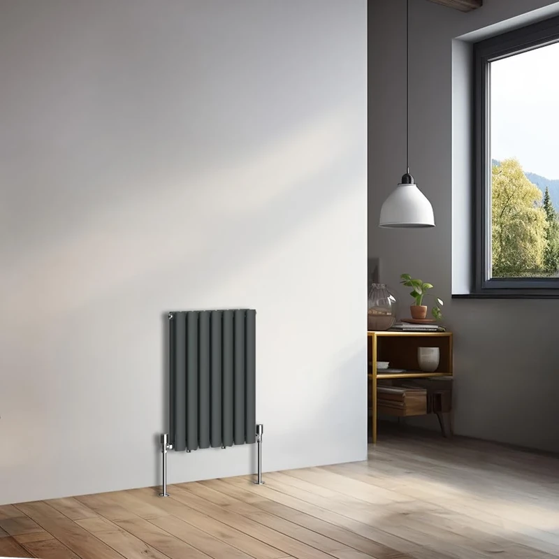 NRG 600x413mm Horizontal Oval Double Panel Radiator Heater Column Radiator Central Heating Radiators Anthracite