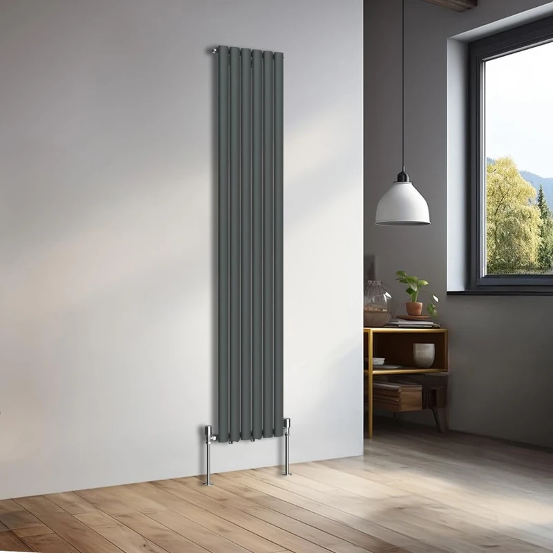 NRG 1800x354mm Vertical Oval Single Panel Heater Column Radiator Central Heating Radiators Designer Tall Radiators Anthracite