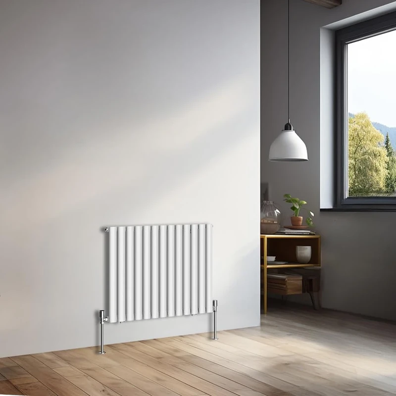 NRG 600x767mm Horizontal Oval Single Panel Radiator Heater Column Radiator Central Heating Radiators Gloss White