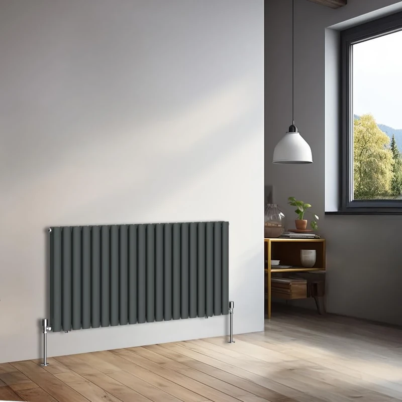 NRG 600x1180mm Horizontal Oval Double Panel Radiator Heater Column Radiator Central Heating Radiators Anthracite