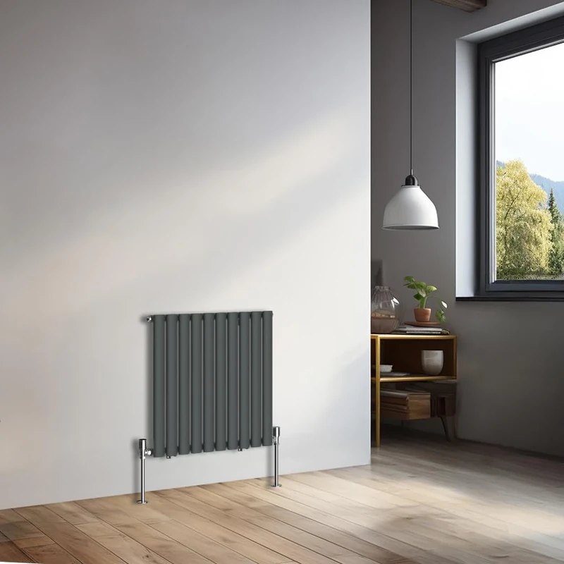 NRG 600x590mm Horizontal Oval Single Panel Radiator Heater Column Radiator Central Heating Radiators Anthracite