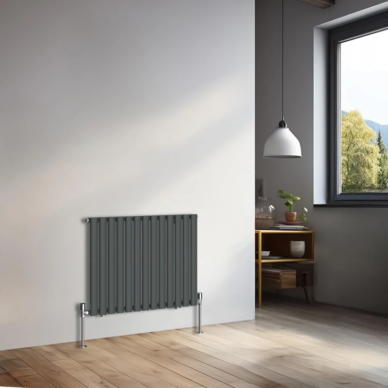 NRG 600x767mm Horizontal Oval Single Panel Radiator Heater Column Radiator Central Heating Radiators Anthracite