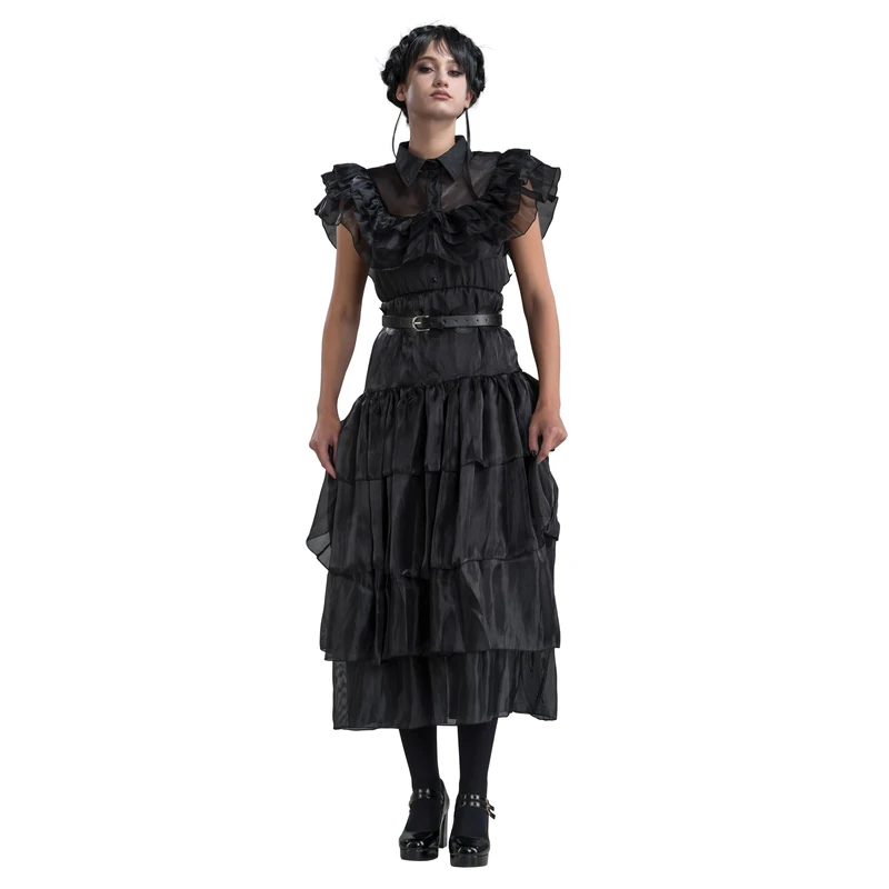 Chaks Wednesday Costume for Women | Ball Gown Raven Ball Black - Addams Family XS