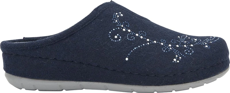 Scholl Women's Inverness Rhinestone Sandal, Navy Blue, 4 UK