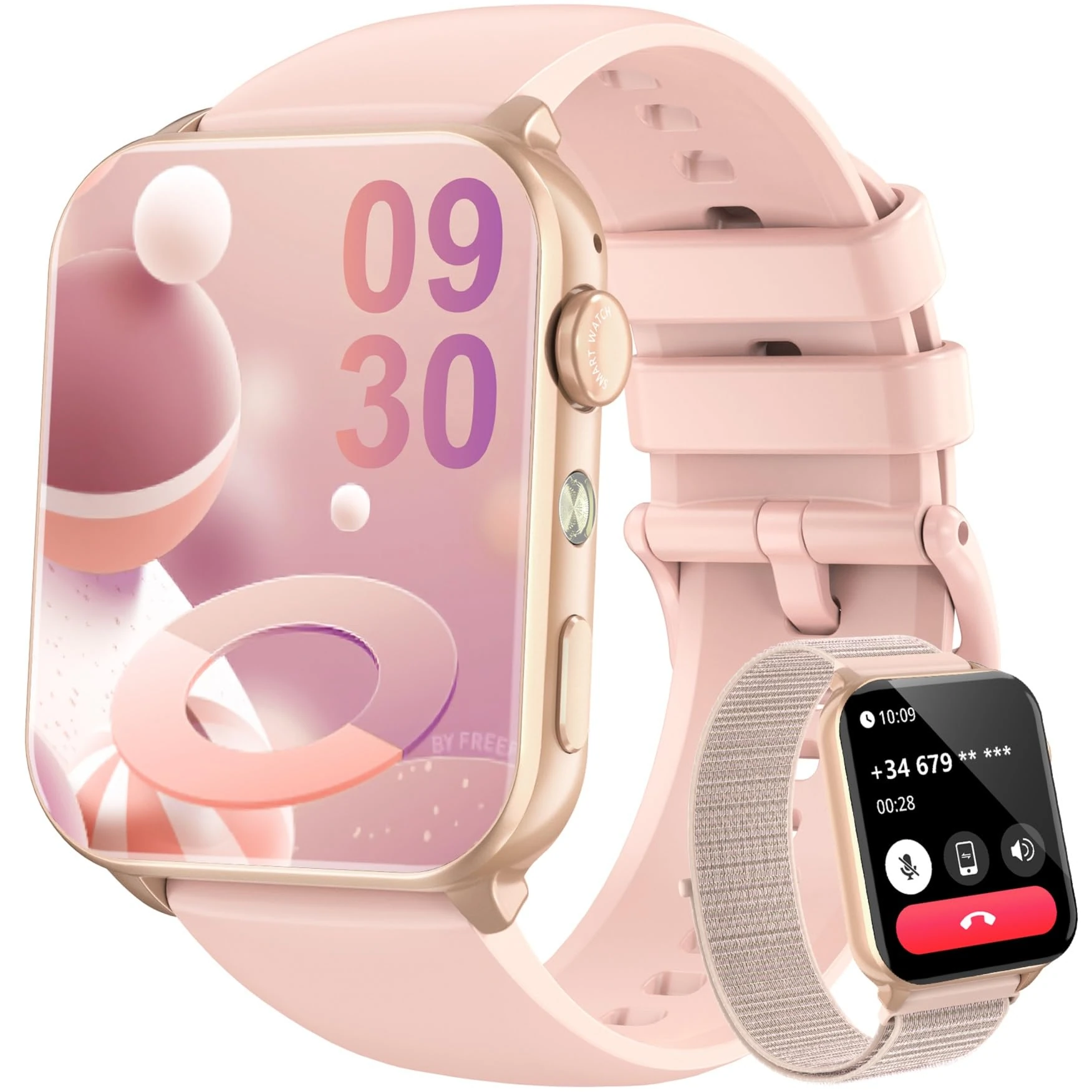 Blackview Smart Watch for Women, 1.91" HD Fitness Watch with LED Flashlight, Heart Rate SpO2 Sleep Stress Monitor, 120+ Sports Modes, Waterproof Step Counter, Bluetooth Call Smartwatch for iOS Android