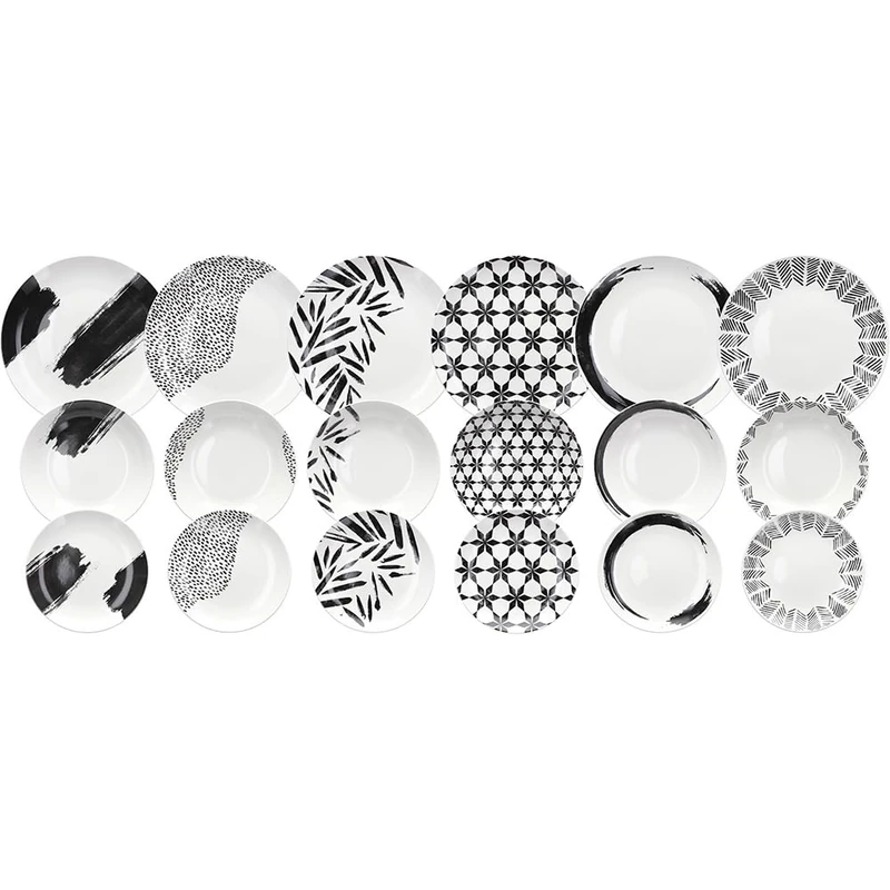 Tognana Zenith 18-Piece Dinner Set for 6, Porcelain, White