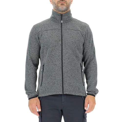 JEEP O102881-G557 J MAN TRICOT FLEECE JACKET W/Zipped Pockets Label J23W Dark Grey Melange S