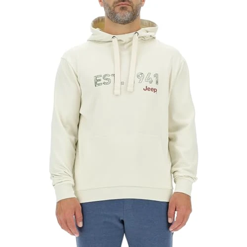 JEEP O102888-W497 J MAN HOODED SWEATSHIRT EST.1941 Print J23W Birch White M