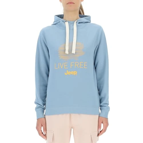 JEEP O102919-Q100 J WOMAN HOODED SWEATSHIRT Hedgehog Sketch - Live Free Large Print J23W Mountain Spring L