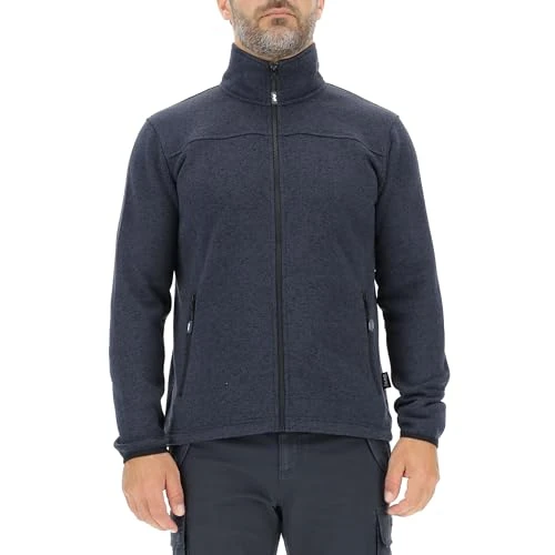 JEEP O102881-A099 J MAN TRICOT FLEECE JACKET W/Zipped Pockets Label J23W Blue Melange XXL