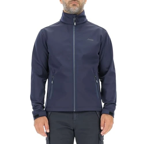 JEEP O102883-A928 J MAN SOFTSHELL JACKET W/Zipped Pockets Small Print J23W Night Blue XL