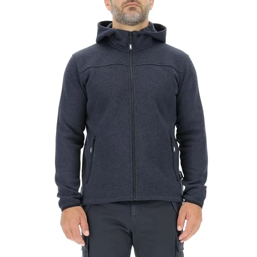 JEEP O102880-A099 J MAN HOODED TRICOT FLEECE JACKET W/Zipped Pockets Label J23W Blue Melange M