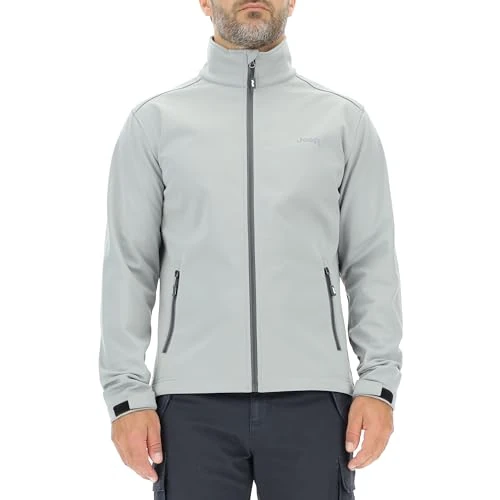 JEEP O102883-G229 J MAN SOFTSHELL JACKET W/Zipped Pockets Small Print J23W Medium Grey L