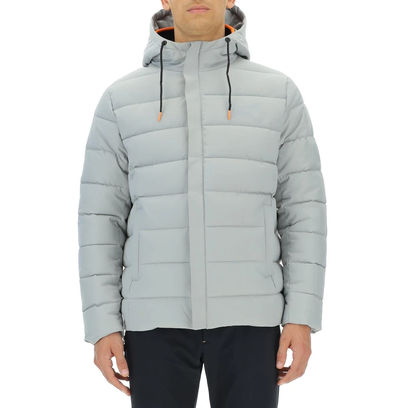 JEEP O102968-G229 XP MAN HOODED TECH PUFFER JACKET W/Zipped Pockets JX23A Medium Grey M