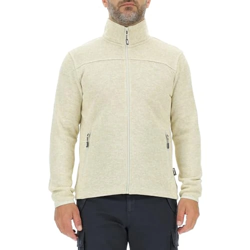 JEEP O102881-W640 J MAN TRICOT FLEECE JACKET W/Zipped Pockets Label J23W Birch White Melange L