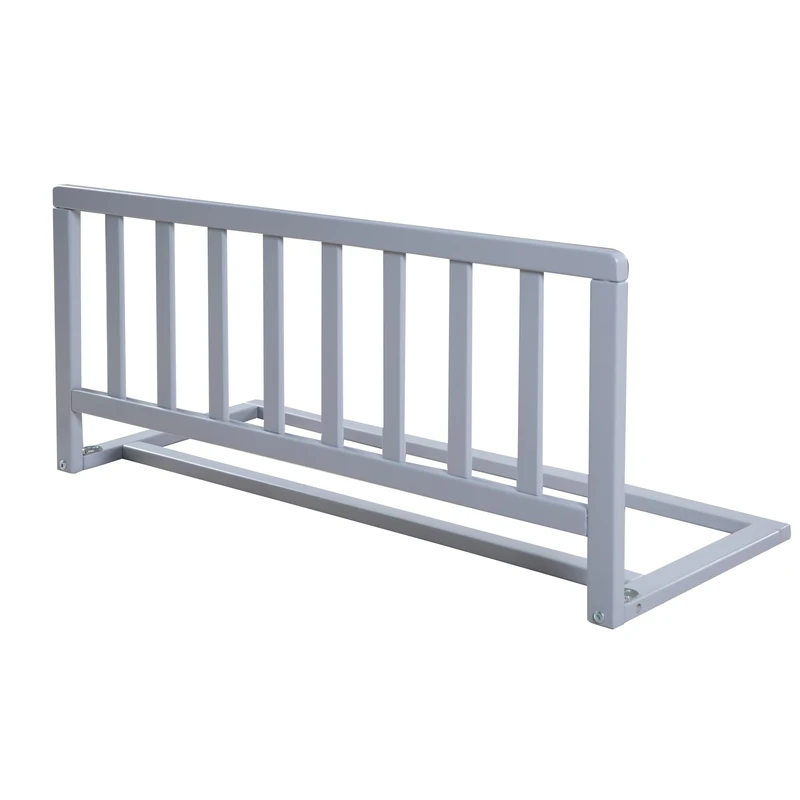 roba Bed Rail 90 cm - Secure Wooden Guardrail - Taupe/Grey