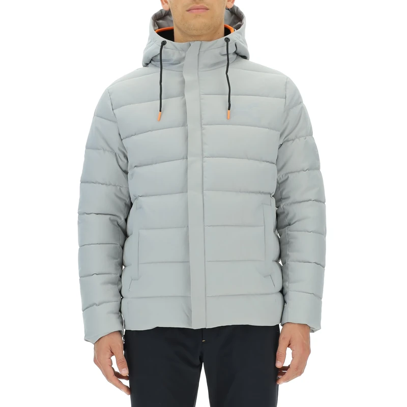 JEEP O102968-G229 XP MAN HOODED TECH PUFFER JACKET W/Zipped Pockets JX23A Medium Grey S