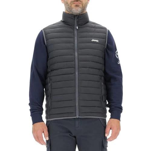 JEEP O102879-B000 J MAN PUFFER VEST W/Zipped Pockets Small Print J23W Black XXL