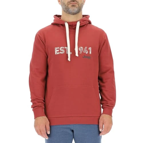 JEEP O102888-R077 J MAN HOODED SWEATSHIRT EST.1941 Print J23W Bordeaux XL