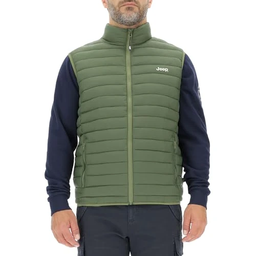 JEEP O102879-E946 J MAN PUFFER VEST W/Zipped Pockets Small Print J23W Rifle Green XL