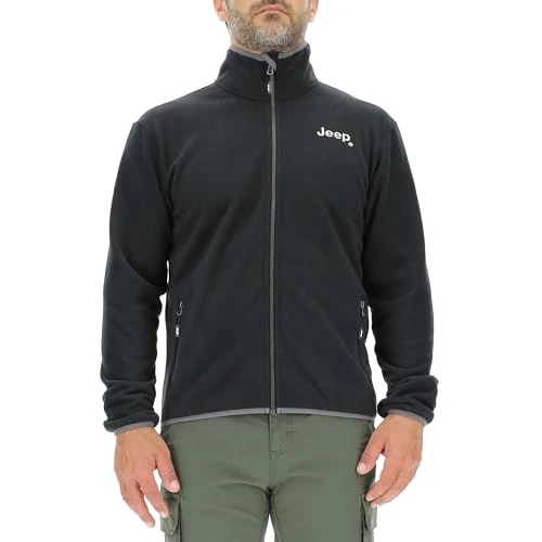JEEP O102885-B000 J MAN POLAR FLEECE JACKET W/Zipped Pockets Small Embroidery J23W Black S