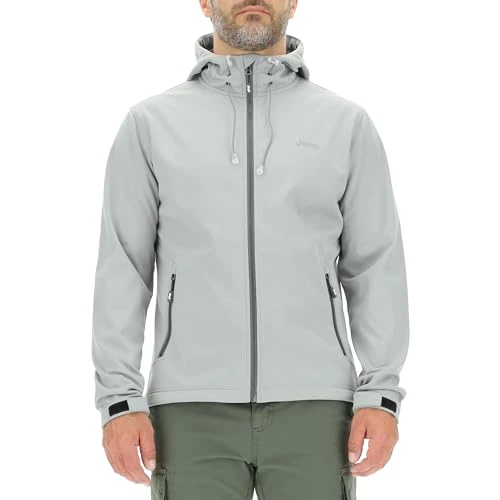 JEEP O102882-G229 J MAN HOODED SOFTSHELL JACKET W/Zipped Pockets Small Print J23W Medium Grey L
